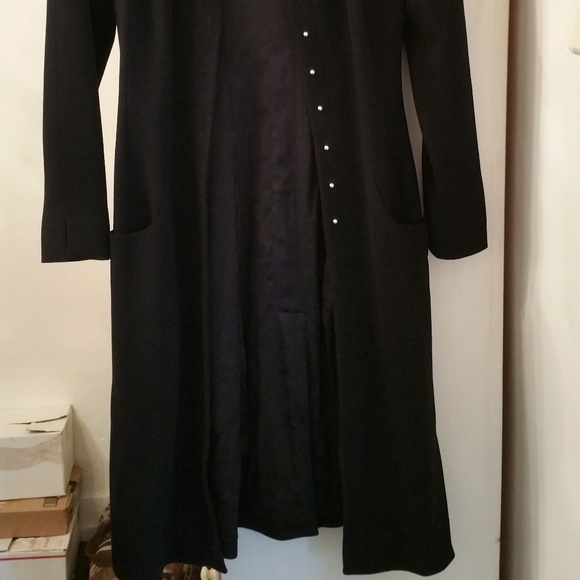 CHANEL 100% Laine wool long black dressy coat - Picture 8 of 8